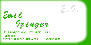 emil izinger business card